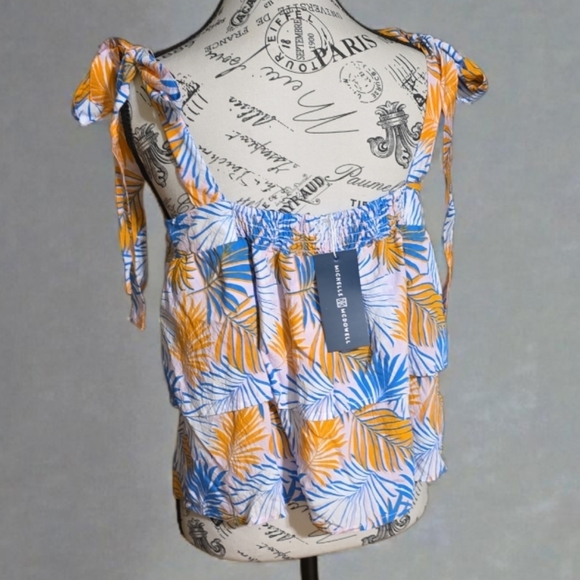 Vibrant Leaf Print Women's Blouse - Picture 2 of 5